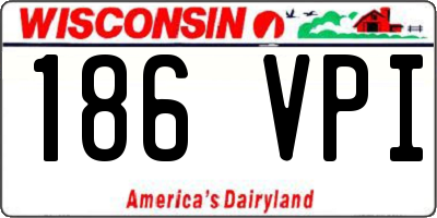 WI license plate 186VPI