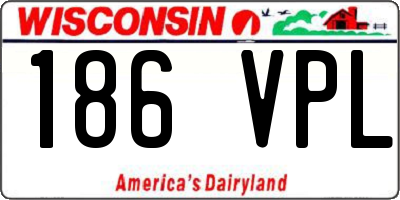 WI license plate 186VPL