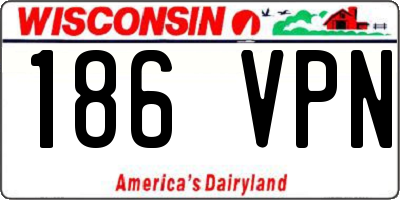 WI license plate 186VPN