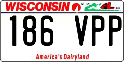 WI license plate 186VPP