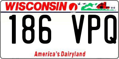 WI license plate 186VPQ