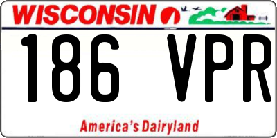 WI license plate 186VPR
