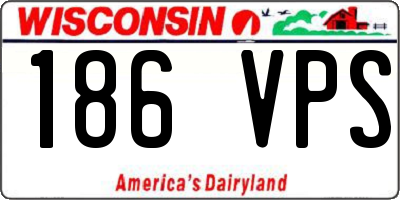 WI license plate 186VPS