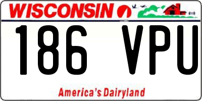 WI license plate 186VPU