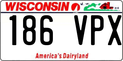 WI license plate 186VPX