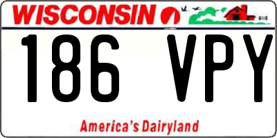 WI license plate 186VPY