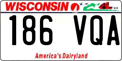 WI license plate 186VQA