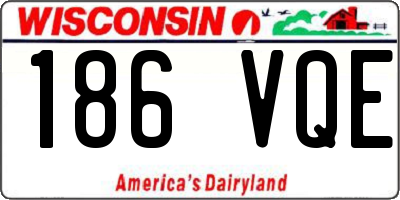 WI license plate 186VQE