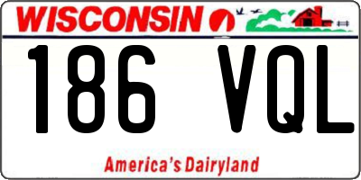 WI license plate 186VQL