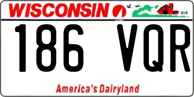 WI license plate 186VQR