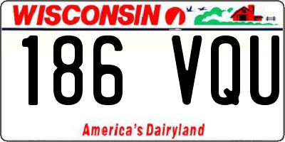 WI license plate 186VQU