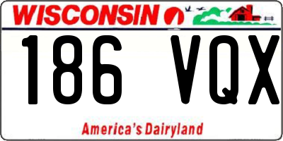 WI license plate 186VQX