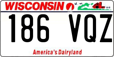 WI license plate 186VQZ