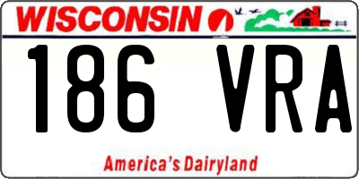 WI license plate 186VRA