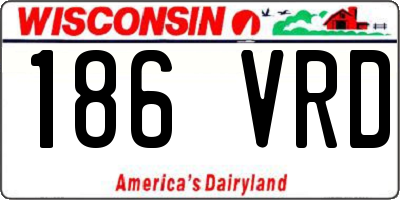 WI license plate 186VRD