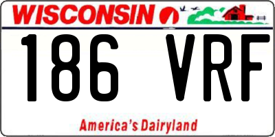 WI license plate 186VRF