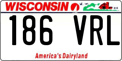 WI license plate 186VRL