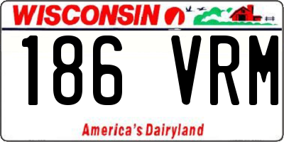 WI license plate 186VRM