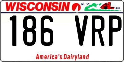 WI license plate 186VRP