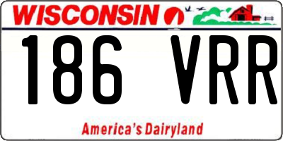 WI license plate 186VRR