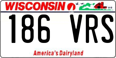 WI license plate 186VRS