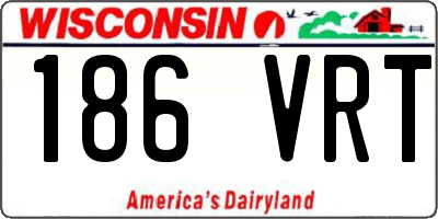 WI license plate 186VRT