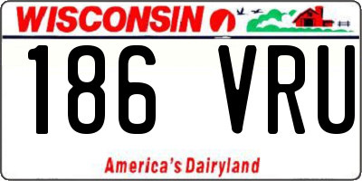 WI license plate 186VRU