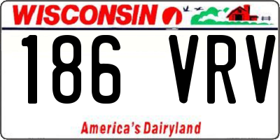 WI license plate 186VRV