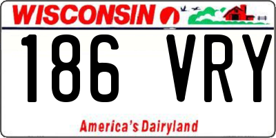 WI license plate 186VRY