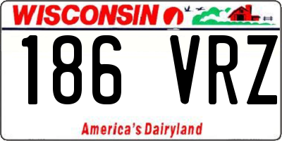WI license plate 186VRZ