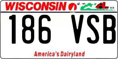 WI license plate 186VSB