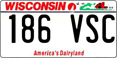 WI license plate 186VSC