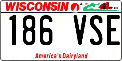 WI license plate 186VSE
