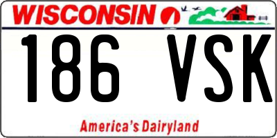 WI license plate 186VSK