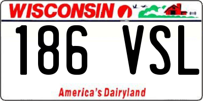 WI license plate 186VSL