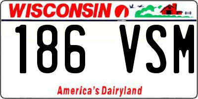 WI license plate 186VSM