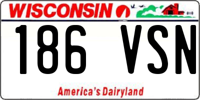 WI license plate 186VSN