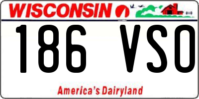 WI license plate 186VSO