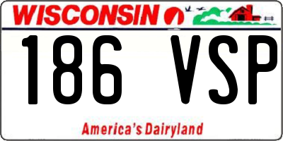 WI license plate 186VSP
