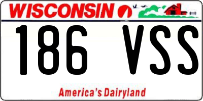 WI license plate 186VSS