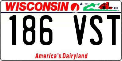 WI license plate 186VST