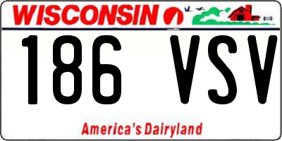 WI license plate 186VSV