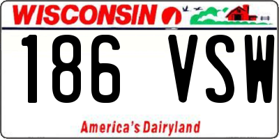WI license plate 186VSW