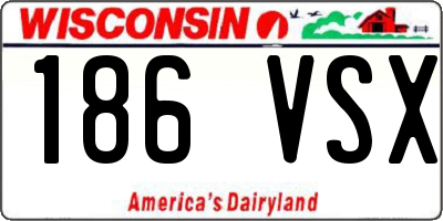 WI license plate 186VSX
