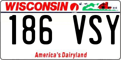WI license plate 186VSY