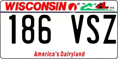 WI license plate 186VSZ