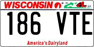 WI license plate 186VTE