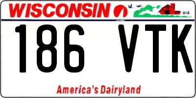 WI license plate 186VTK