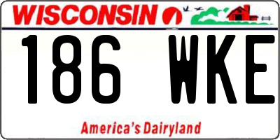 WI license plate 186WKE