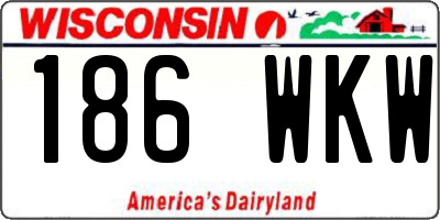 WI license plate 186WKW